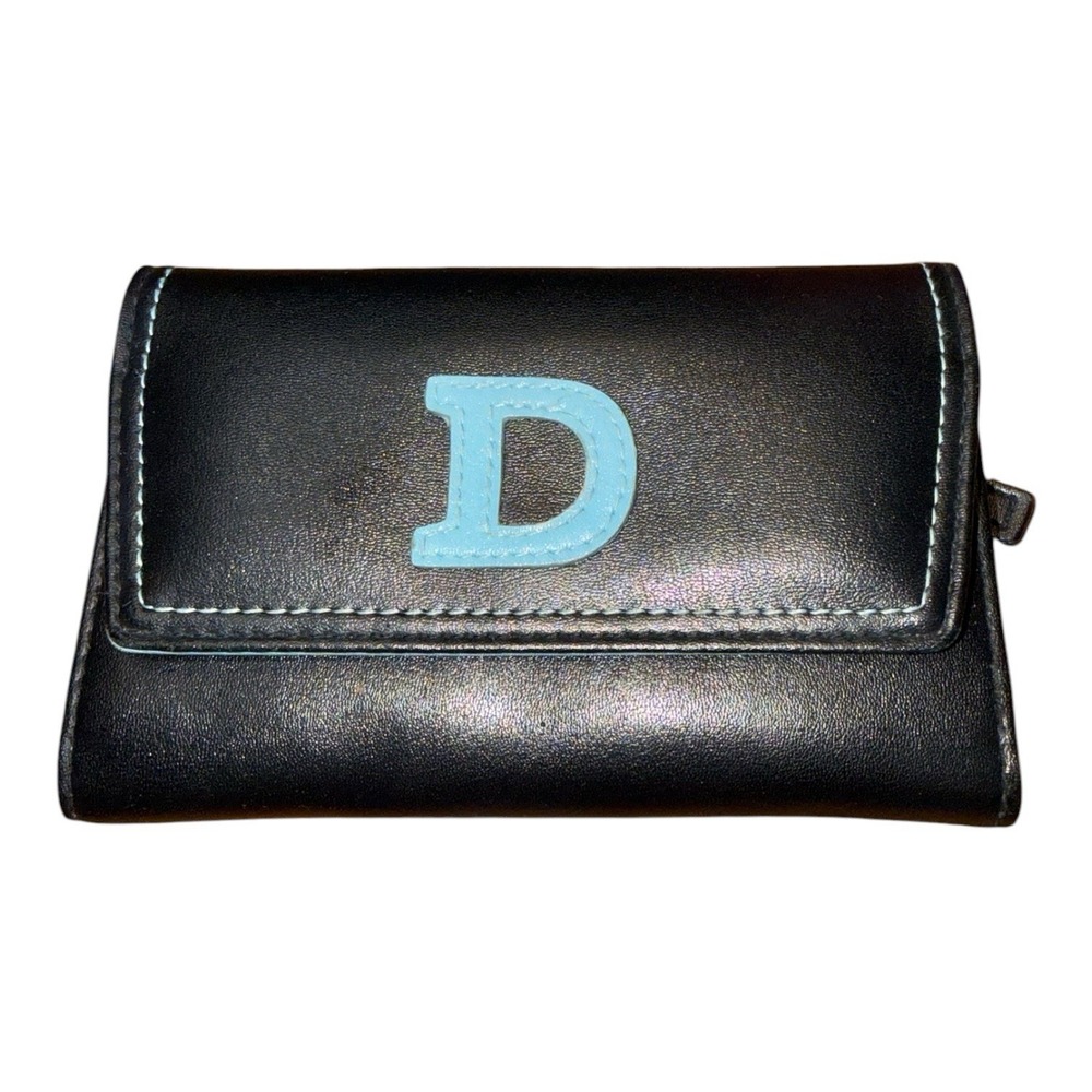 Y2K Baby Blue & Black Initial Letter D Wallet Coin Pouch Nine & Co